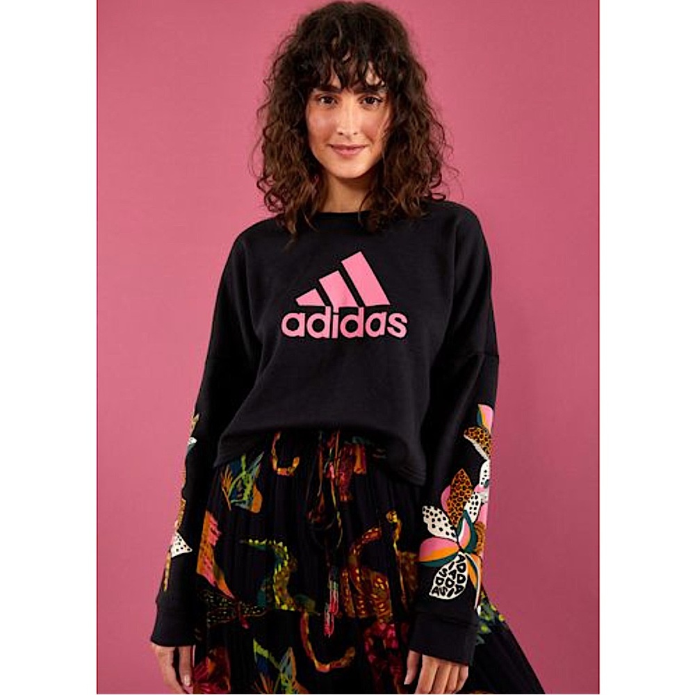 Farm Rio X Adidas Oversized Cropped Sweatshirt